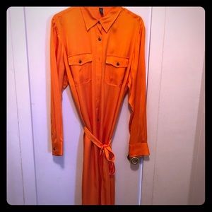 Ralph Lauren orange button down shirt dress